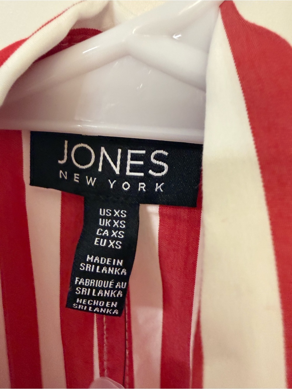 Jones New York NWT Red White Striped Midi Shirt Dress XS - Picture 4 of 10